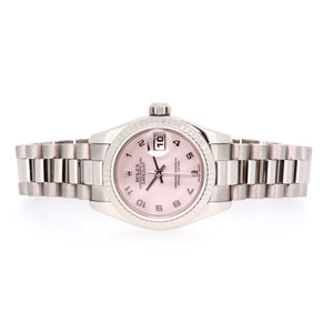 Rolex DateJust, President, 18KT White Gold, Pink Mother of Pearl Dial, 26mm