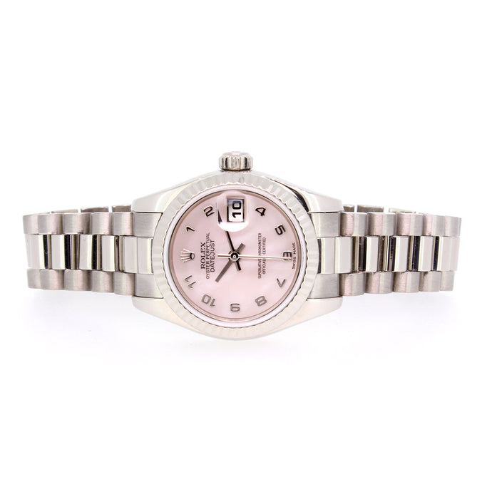 Rolex DateJust, President, 18KT White Gold, Pink Mother of Pearl Dial, 26mm