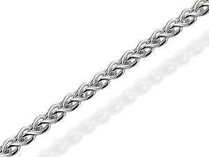 14KT white gold spiga chain, 1.1 mm, 22 inch adjustable slid...