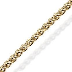 14KT yellow gold spiga chain, 1.1 mm, 20 inch adjustable sli...