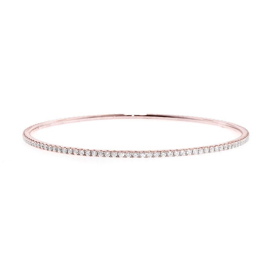 18KT rose gold eternity bangle with 2.51ctw round brilliant ...