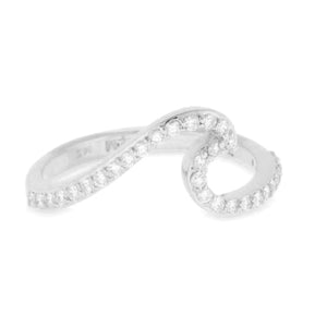 14KT white gold wave ring with 0.30ctw round diamonds, H/I-S...