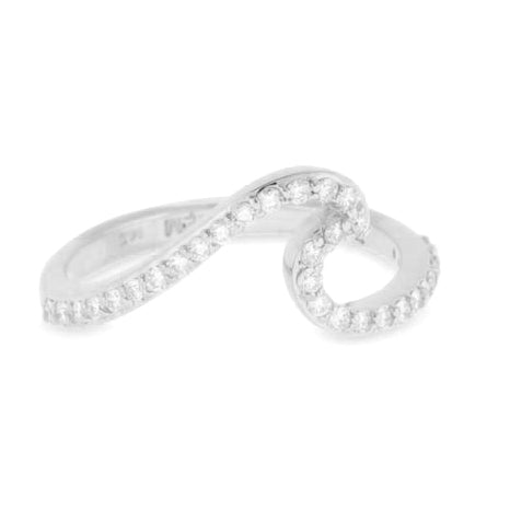 14KT white gold wave ring with 0.30ctw round diamonds, H/I-S...