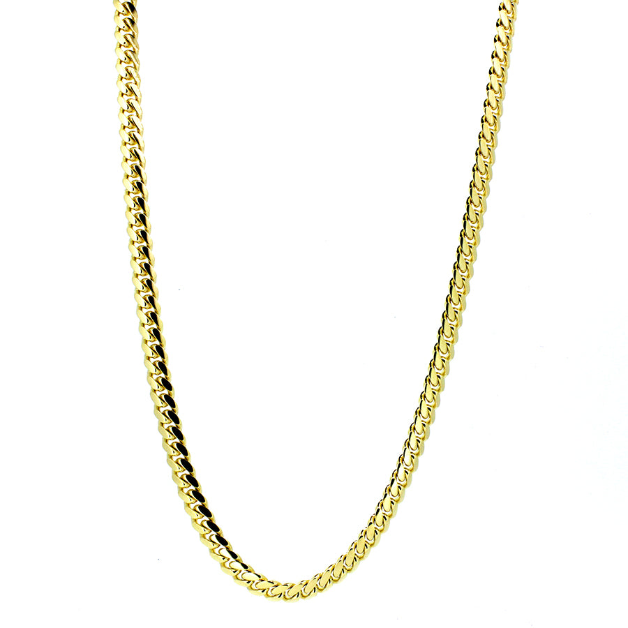 14KT yellow gold Cuban link chain, 7mm wide, 24