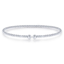 Load image into Gallery viewer, 14K White Gold Beaded Bujukan Bangle, Size 6.5

