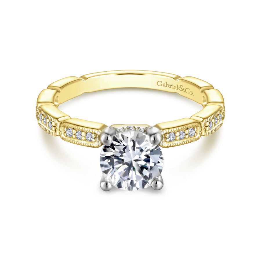 14KT White and Yellow Gold Two-Tone Engagement Ring