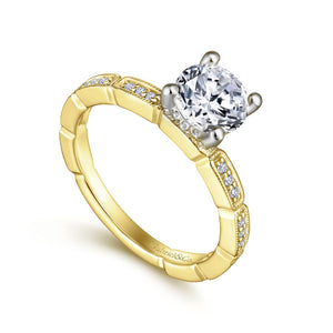 14KT White and Yellow Gold Two-Tone Engagement Ring