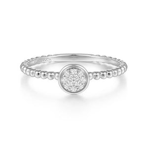 14K White Gold Diamond Ladies Ring, 0.06ctw, H/I-SI