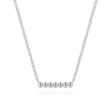 Load image into Gallery viewer, 14K White Gold Beaded Bar Necklace
