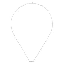 Load image into Gallery viewer, 14K White Gold Beaded Bar Necklace
