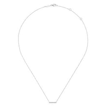Load image into Gallery viewer, 14K White Gold Beaded Bar Necklace
