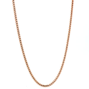 14KT rose gold diamond cut Franco link chain, 2.5mm, 26" lon...