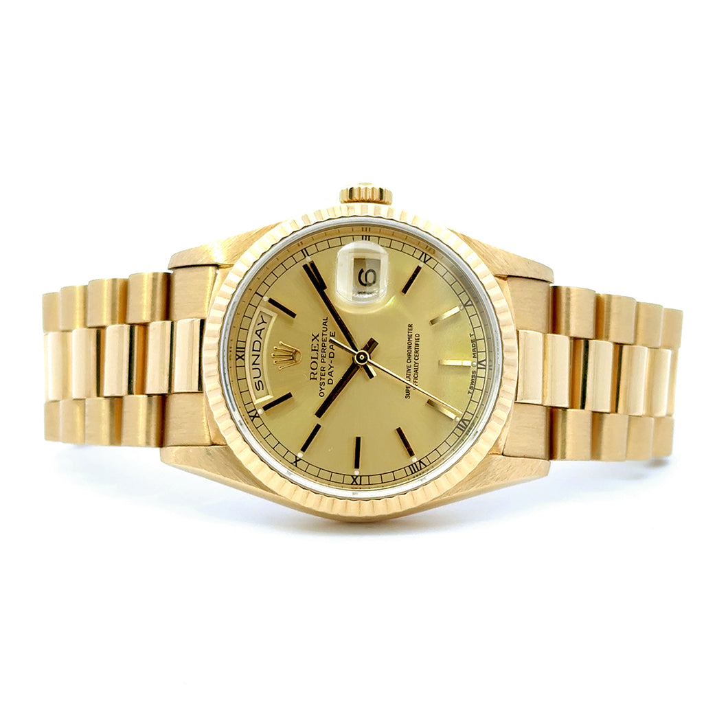 Rolex Day-Date, President, 18KT Yellow Gold, Champagne Dial, 36mm