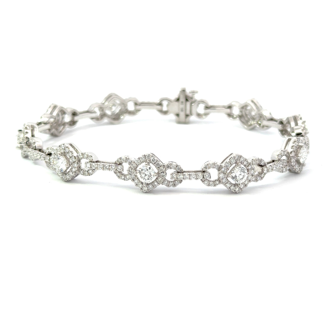 14KT white gold bracelet with 4.39ctw round diamonds, G/H-VS...