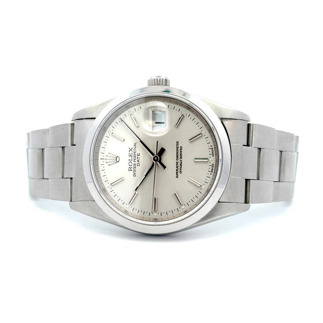 Rolex Date, Stainless Steel, Oyster Bracelet, 34mm