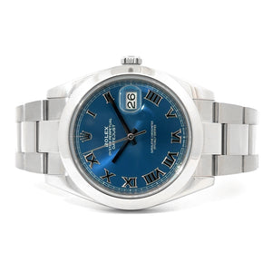 Rolex DateJust 41, Stainless Steel, Blue Roman Numeral Dial