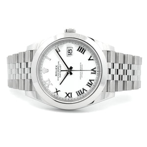 Rolex DateJust 41, Stainless Steel, Jubilee Bracelet, White Roman Numeral Dial