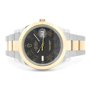 Rolex DateJust II, Stainless Steel and 18KT Yellow Gold, Black Roman Numeral Dial, 41mm