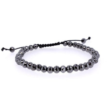 Load image into Gallery viewer, Black diamond beaded bracelet (40ctw) with adjustable slip k...
