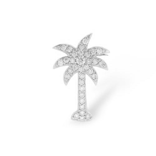 14KT white gold palm tree pendant with 0.33ctw round diamond...