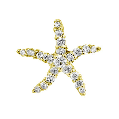 14KT yellow gold starfish pendant with 0.35ctw round diamond...