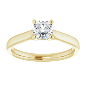 14KT Yellow Gold solitaire engagement ring for 5.2mm round