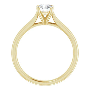 14KT Yellow Gold solitaire engagement ring for 5.2mm round