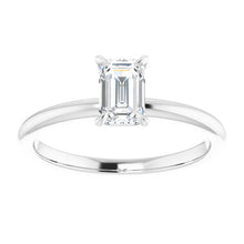 Load image into Gallery viewer, 14KT White Gold solitaire engagement ring for 6X4mm emerald ...
