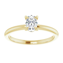 Load image into Gallery viewer, 14KT Yellow Gold solitaire engagement ring for 6X4mm oval
