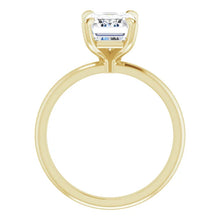 Load image into Gallery viewer, 14KT Yellow Gold solitaire engagement ring for 9X7mm emerald...
