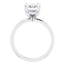 Load image into Gallery viewer, 14KT White Gold solitaire engagement ring for 9X7mm emerald ...
