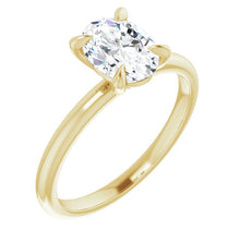 Load image into Gallery viewer, 14KT yellow gold solitaire engagement ring for 8x6mm oval ce...
