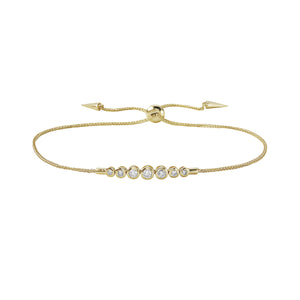 14KT yellow gold bracelet with 0.34ctw round bezel set diamo...