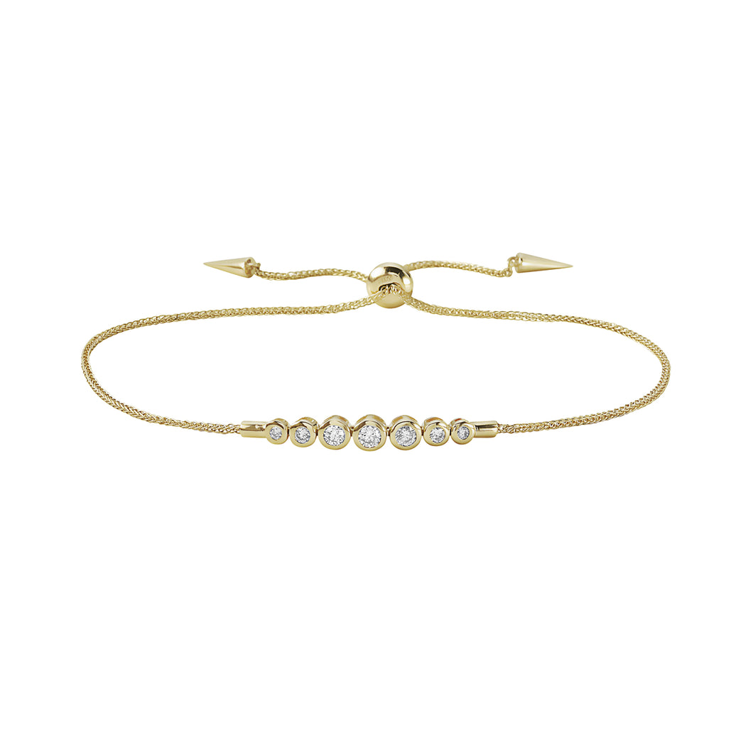 14KT yellow gold bracelet with 0.34ctw round bezel set diamo...