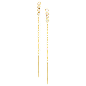 14KT yellow gold pass-through earrings with 0.20ctw round be...