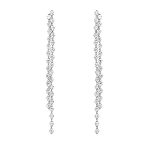 14KT white gold drop earrings with 2.42ctw round diamonds, G...