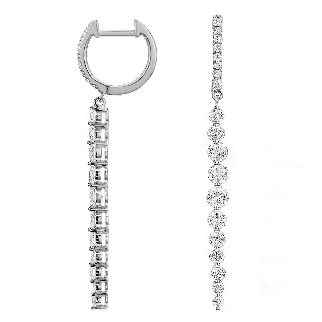 18KT white gold earrings with 2.00ctw round diamonds, G/H-SI...