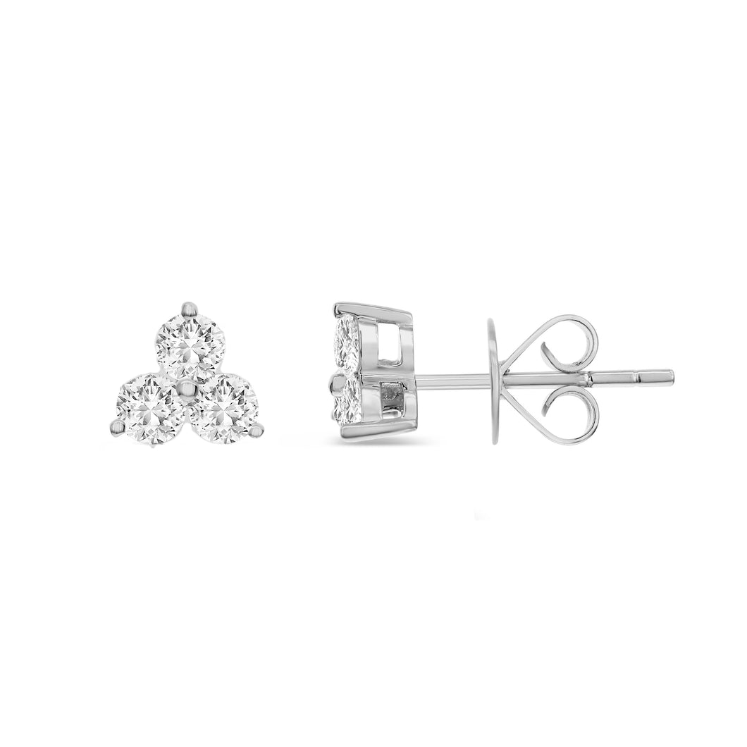 18KT white gold earrings with 0.55ctw round diamonds, G/H-SI...