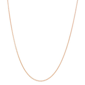 Rose Gold Cable Chain, 1.3mm, 18" adjustable slide