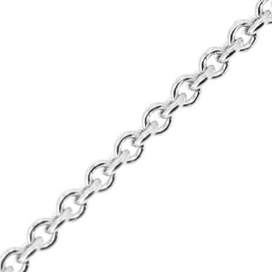 White Gold Cable Chain, 1.0mm, 16/18" adjustable