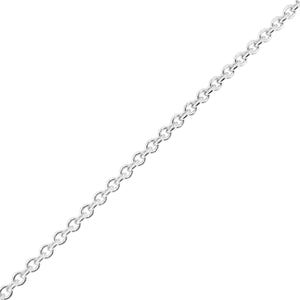 White Gold Cable Chain, 1.0mm, 16/18" adjustable