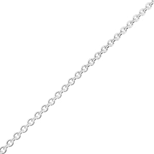 White Gold Cable Chain, 1.6mm, 22" adjustable slide