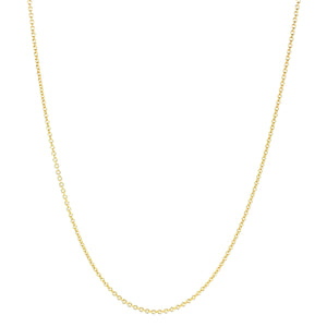 Yellow Gold Cable Chain, 1.6mm, 22" adjustable slide
