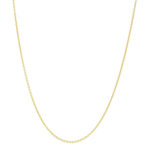 Yellow Gold Cable Chain, 1.6mm, 18" adjustable slide