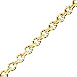 18KT yellow gold round cable chain, 2.2 mm, 18 inches.