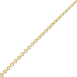 18KT yellow gold round cable chain, 2.2 mm, 18 inches.
