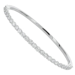 18KT white gold bangle bracelet with 3.00ctw round diamonds,...