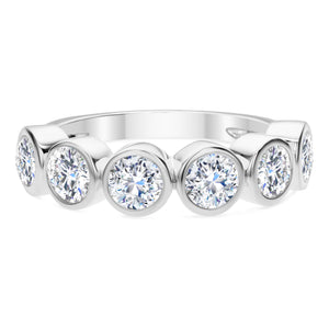 18KT white gold bezel set band with 1.65ctw round diamonds, ...