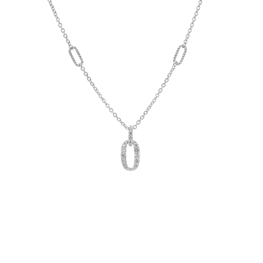 18KT white gold necklace with 1.00ctw round diamonds, G/H-SI...