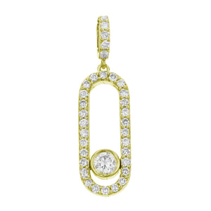 18KT yellow gold pendant with 0.70ctw round diamonds, G/H-SI...